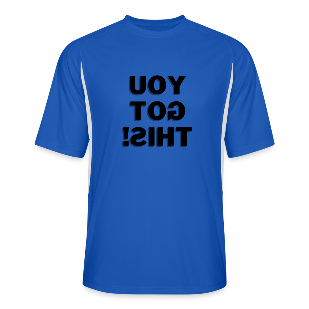 Men’s Cooling Performance Jersey (You Got This!, black text) - royal/white