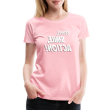 Tee For Me Women's Premium T-Shirt (Coffee, Smile, Action!, white text) - pink