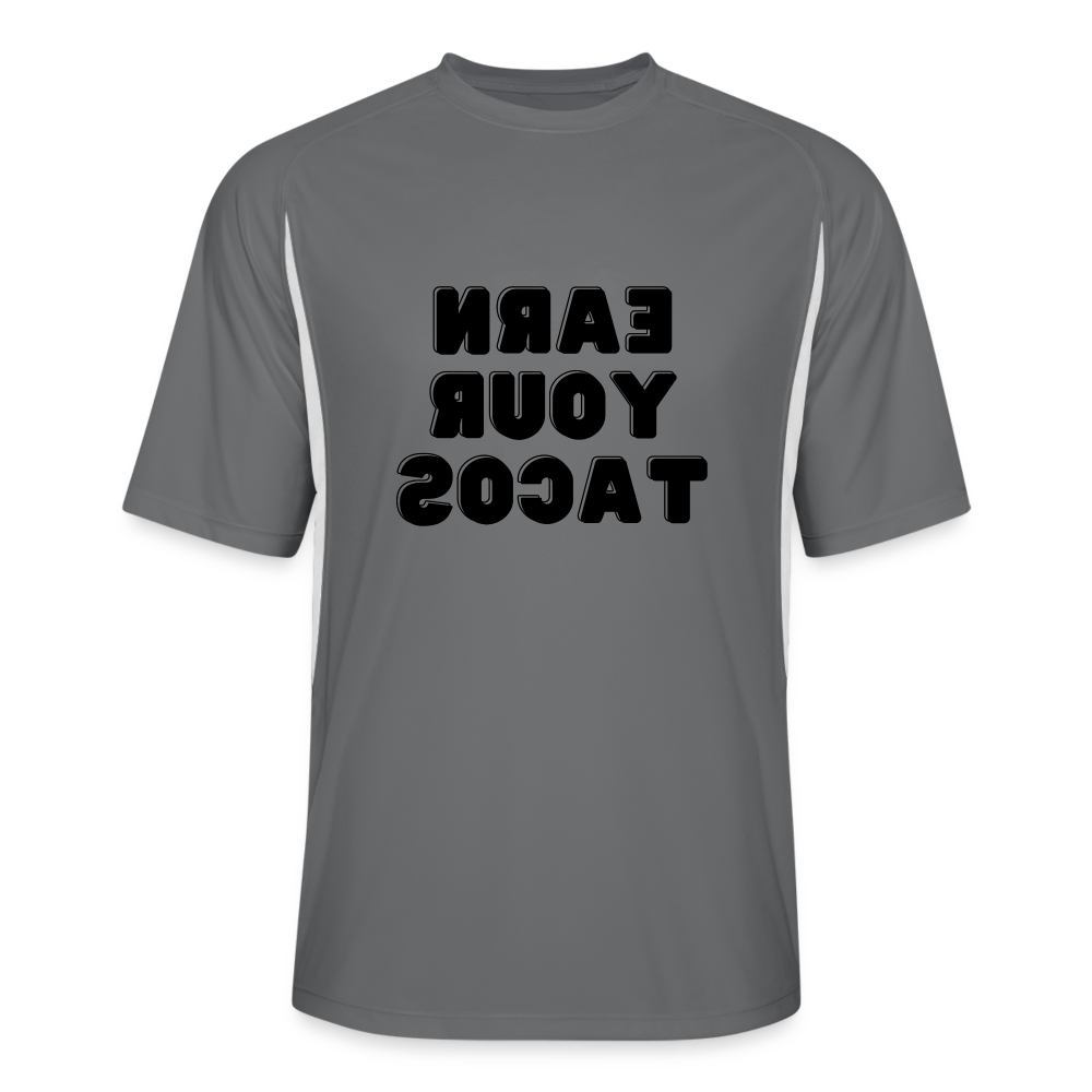 Men’s Cooling Performance Jersey (Earn Your Tacos, black text) - dark gray/white