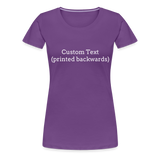 Tee For Me Women’s Premium T-Shirt (Custom Text) - purple
